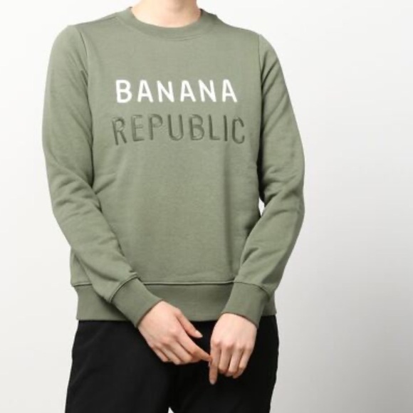 Banana Republic Green Embroidered Crewneck Size Large - Picture 1 of 8